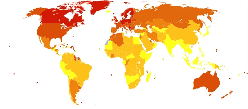 Global prevalence of multiple sclerosis map